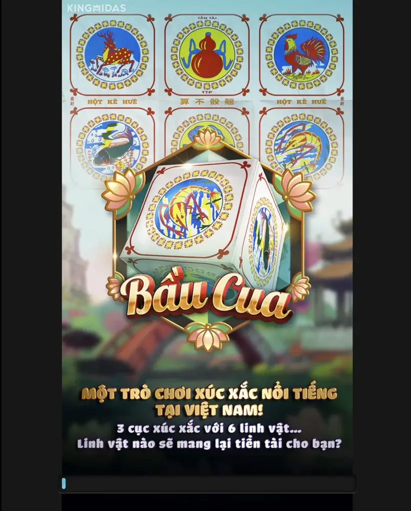 Poster mẹo chơi Bầu cua LC79 2025 với xúc xắc, bảng cược và các biểu tượng linh vật.