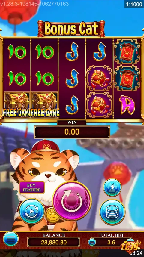 Giao diện Bonus Cat LC79 - slot DragoonSoft