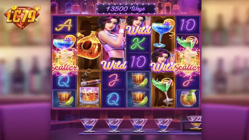 Gameplay Cocktail Nights LC79 – reels 13500 Ways với Wild và Scatter