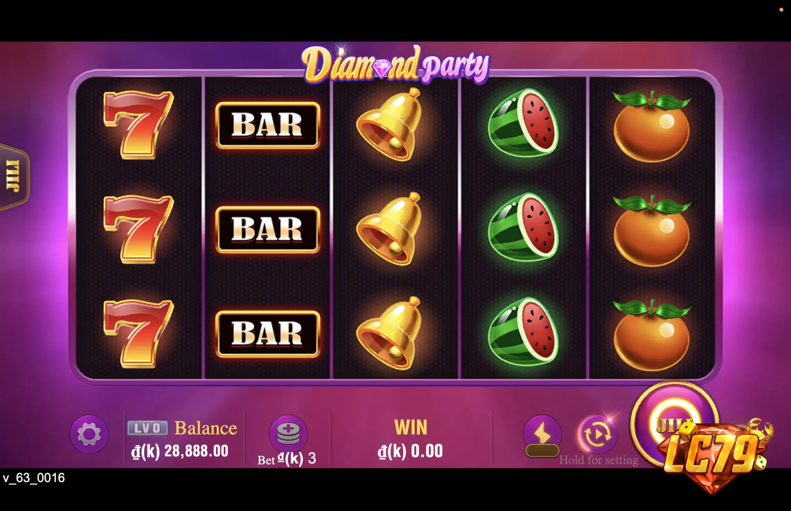 Giao diện Diamond Party LC79 - slot JILI 5x3
