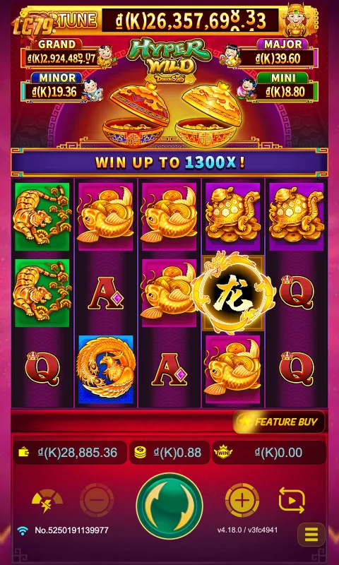 Màn chính game Dragon JDB với biểu tượng rồng vàng và jackpot tại LC79