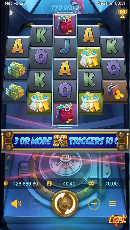 Gameplay Heist Stakes LC79 - slot PG 720 ways