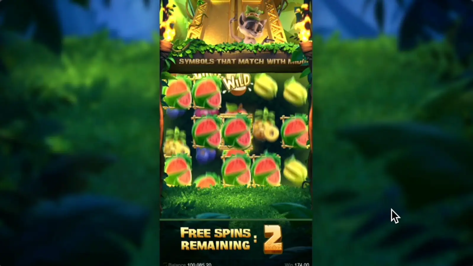 Free Spins Jungle Delight – sticky watermelon dán đầy reels, còn 2 lượt quay cuối