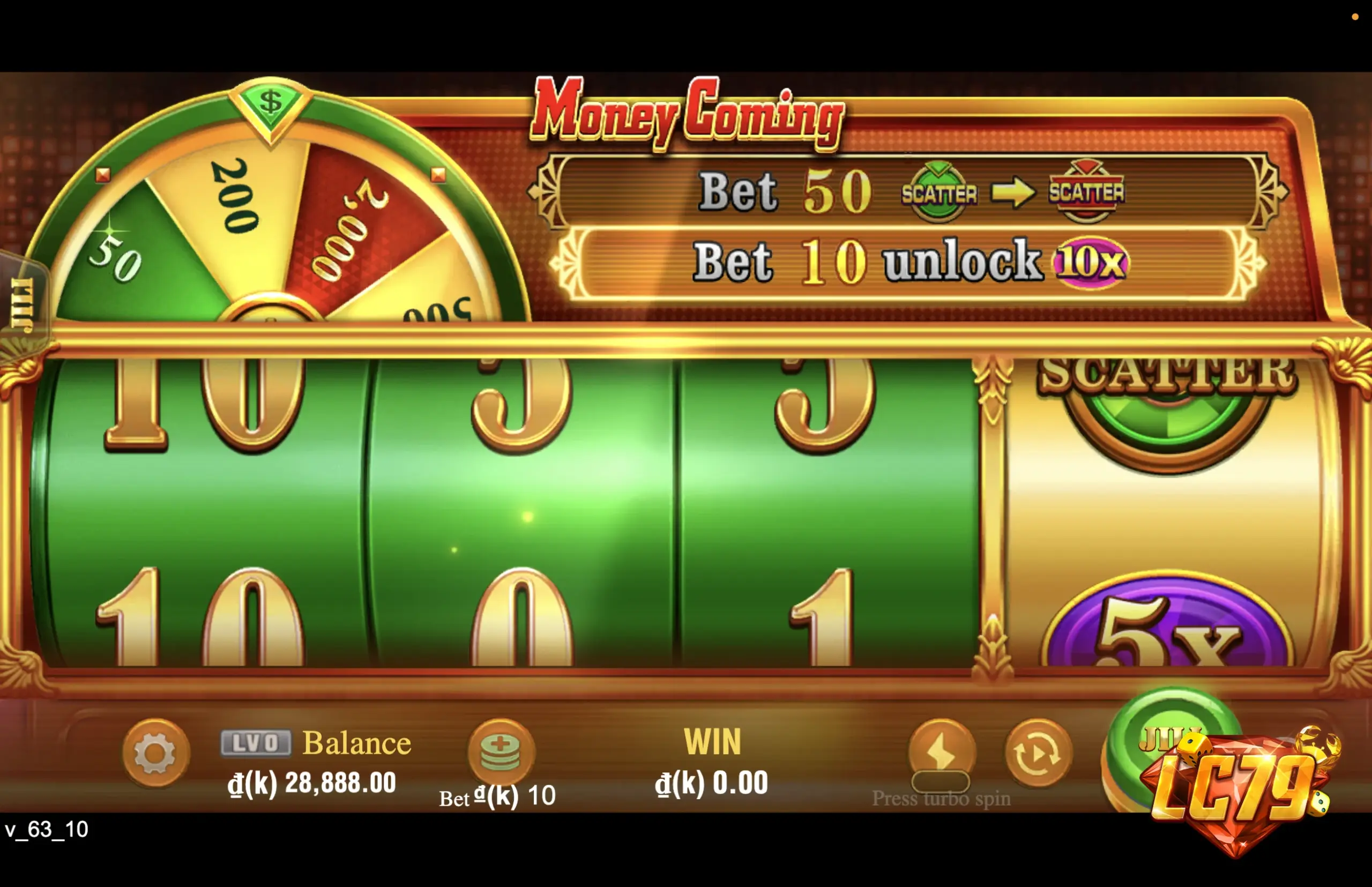 Giao diện Money Coming LC79 - slot JILI