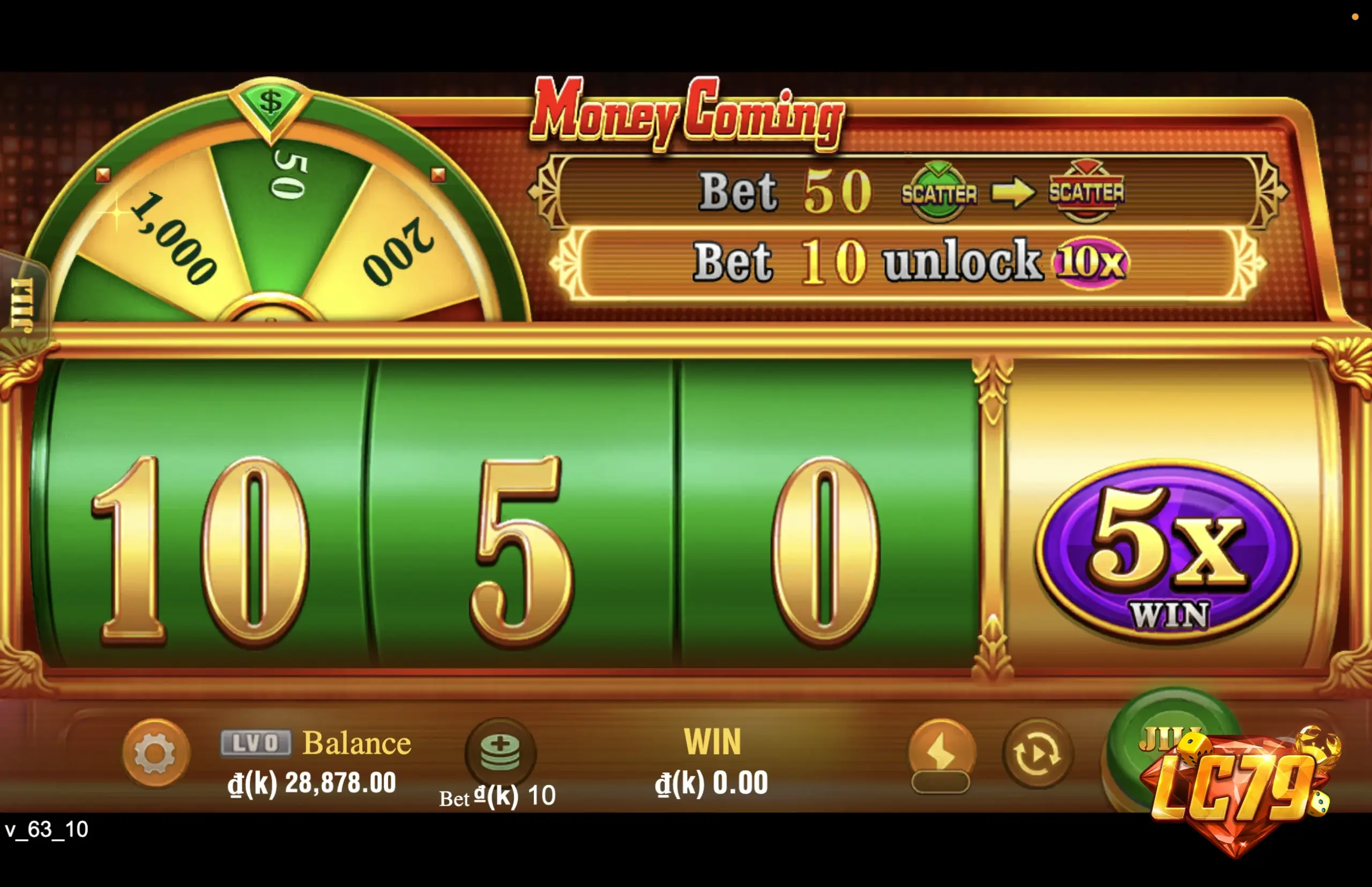 Tính năng nổ hũ trong Money Coming LC79