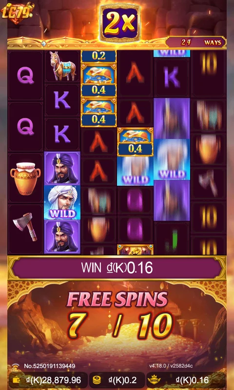 Màn thắng tích lũy trong Free Spins Open Sesame Mega LC79