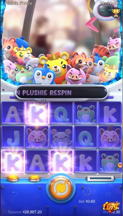 Tính năng Plushie Respin trong game Plushie Frenzy LC79