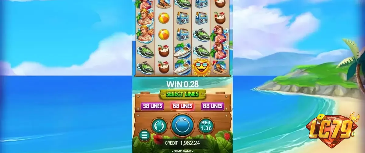 Spindrift 2 LC79 – Màn hình gameplay 5×5 reel WIN 0.28 tại LC79