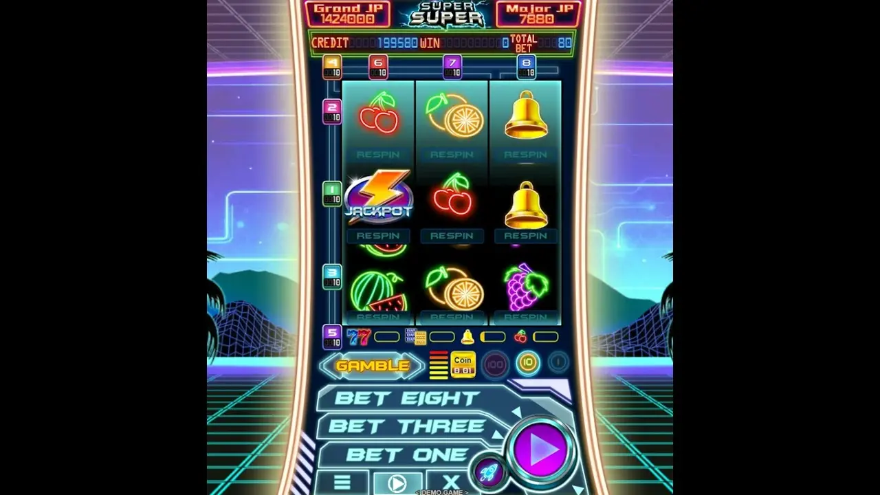 Giao diện chơi game Super Super Fruit JDB với hệ thống RESPIN và jackpot
