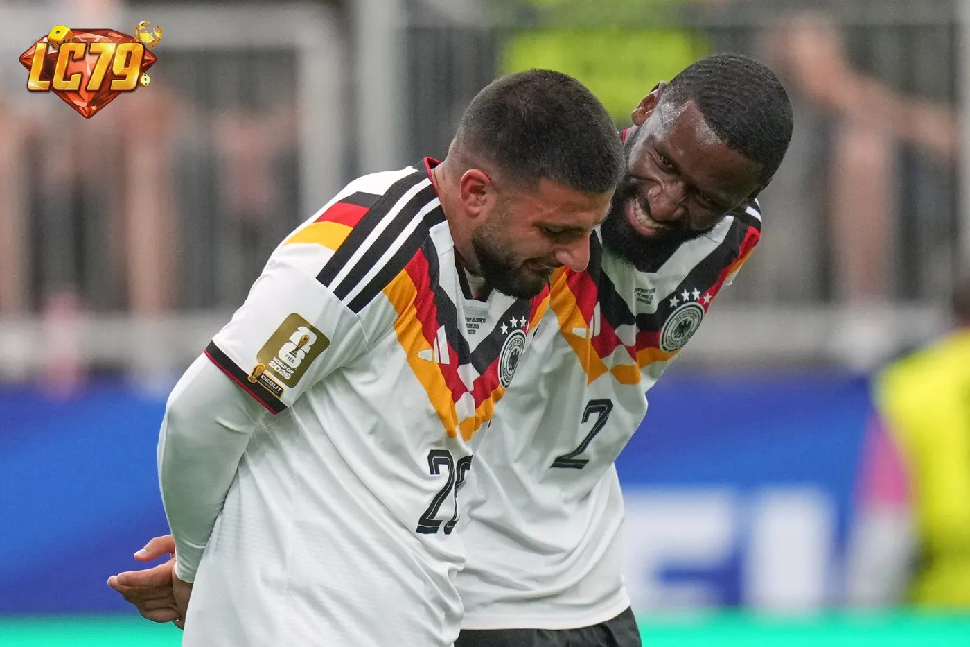 Deniz Undav và Antonio Rüdiger ăn mừng bàn thắng cho Đức trận World Cup 2026 vs Curacao