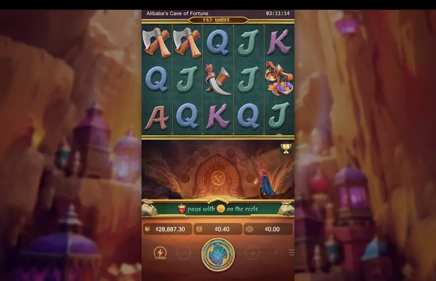 Ảnh màn hình gameplay game Alibaba's Cave of Fortune (slot PG) chơi tại LC79