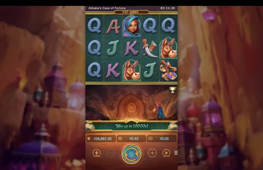 Ảnh bảng biểu tượng & tính năng game Alibaba's Cave of Fortune (slot PG) chơi tại LC79
