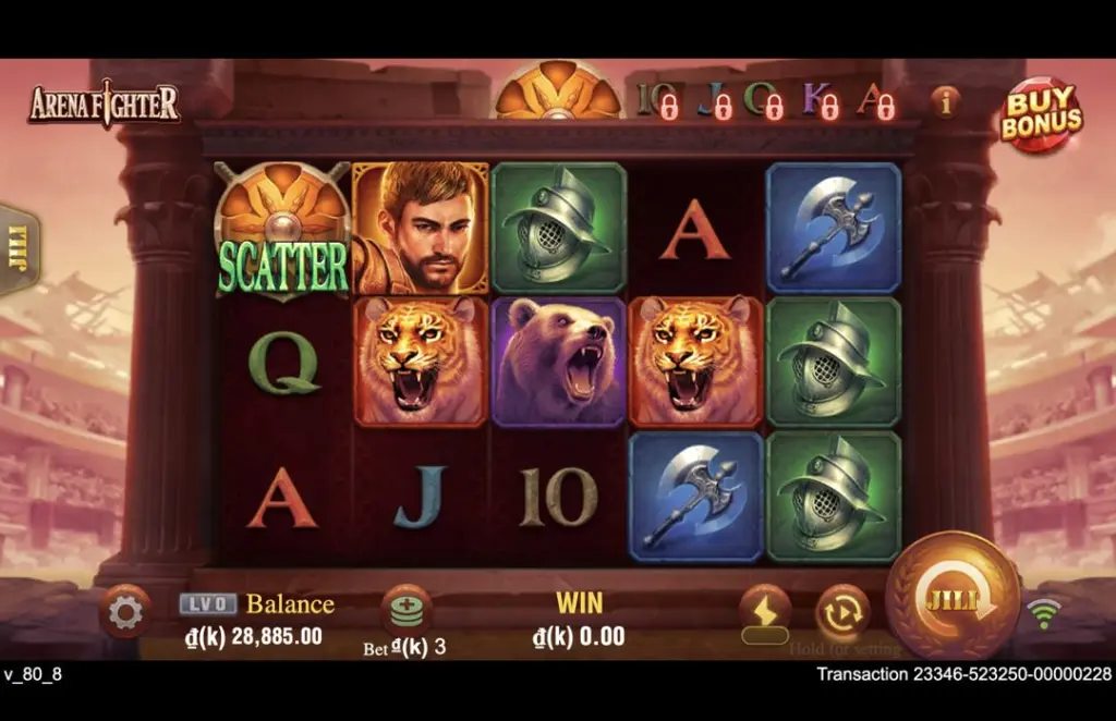 Ảnh giao diện chính game Arena Fighter (slot JILI) chơi tại LC79