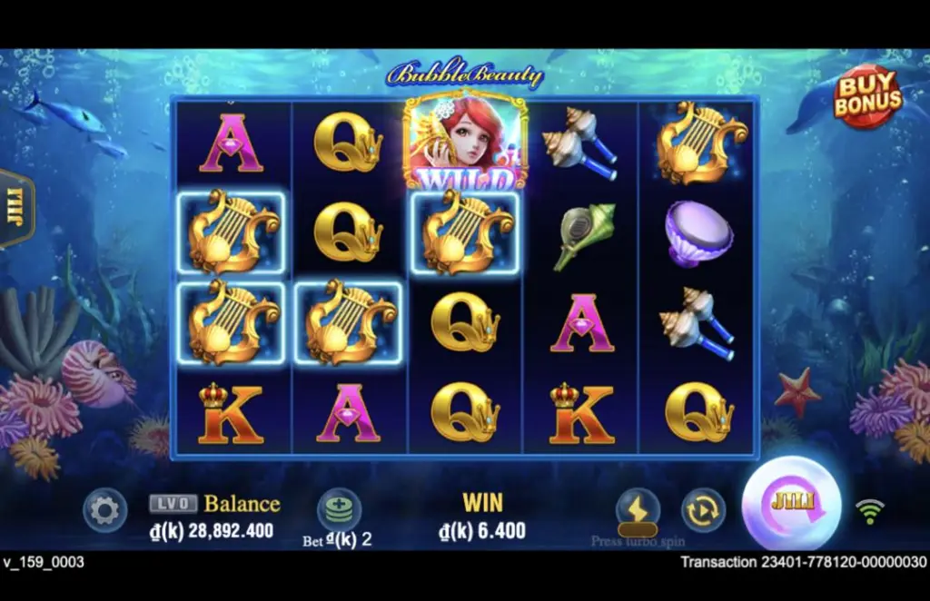 Ảnh giao diện chính game Bubble Beauty (slot JILI) chơi tại LC79
