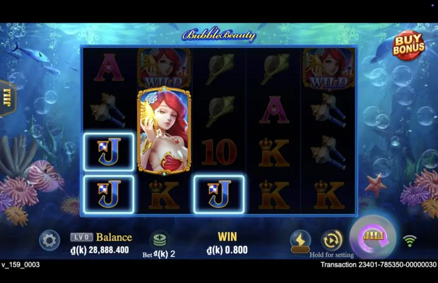 Ảnh bảng biểu tượng & tính năng game Bubble Beauty (slot JILI) chơi tại LC79