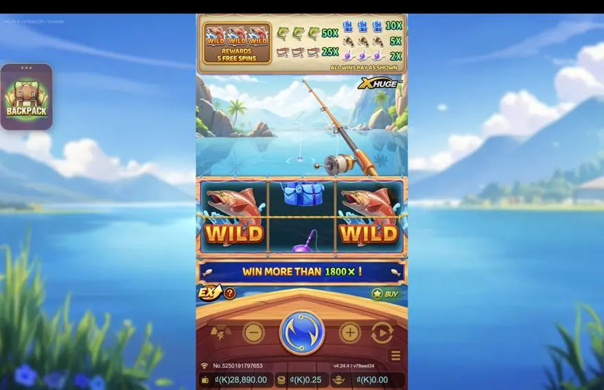 Ảnh màn hình gameplay game Fishin' Fever X-Huge (slot JDB) chơi tại LC79