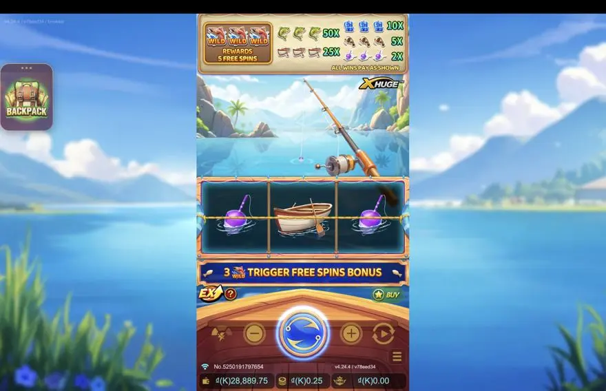Ảnh bảng biểu tượng & tính năng game Fishin' Fever X-Huge (slot JDB) chơi tại LC79