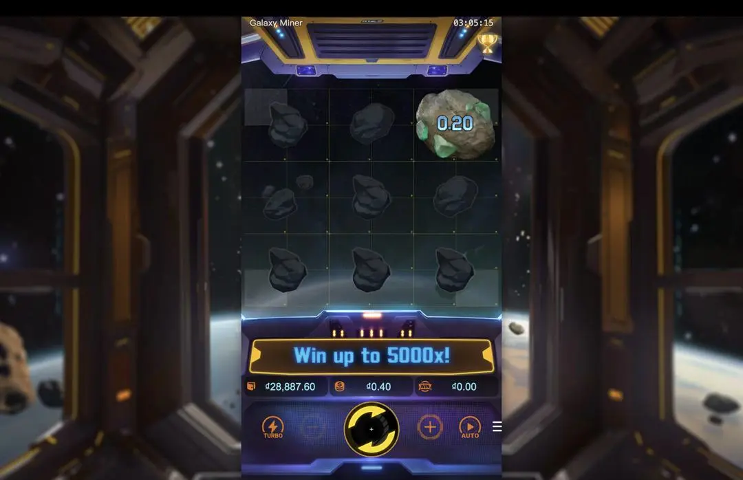 Ảnh giao diện chính game Galaxy Miner (slot PG) chơi tại LC79