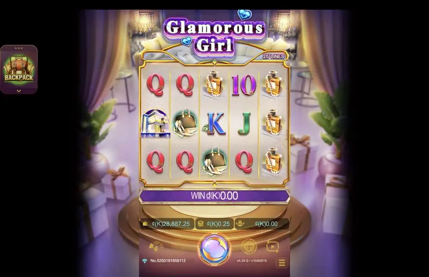 Ảnh bảng biểu tượng & tính năng game Glamorous Girl (slot JDB) chơi tại LC79