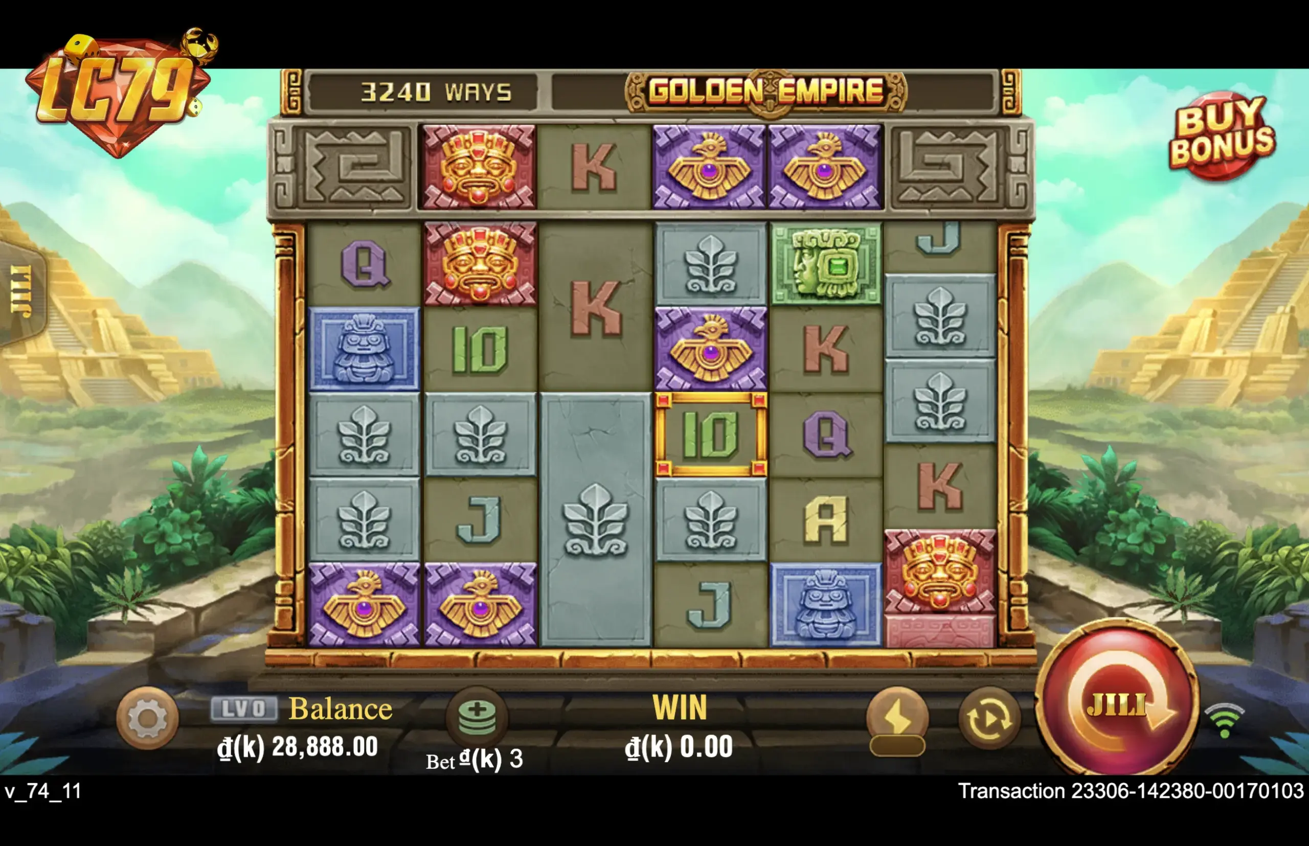 Golden Empire JILI với 3.240 Ways đang mở rộng một phần tại LC79