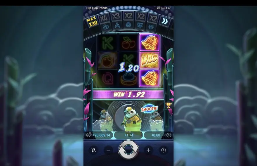 Ảnh màn hình gameplay game Hip Hop Panda (slot PG) chơi tại LC79