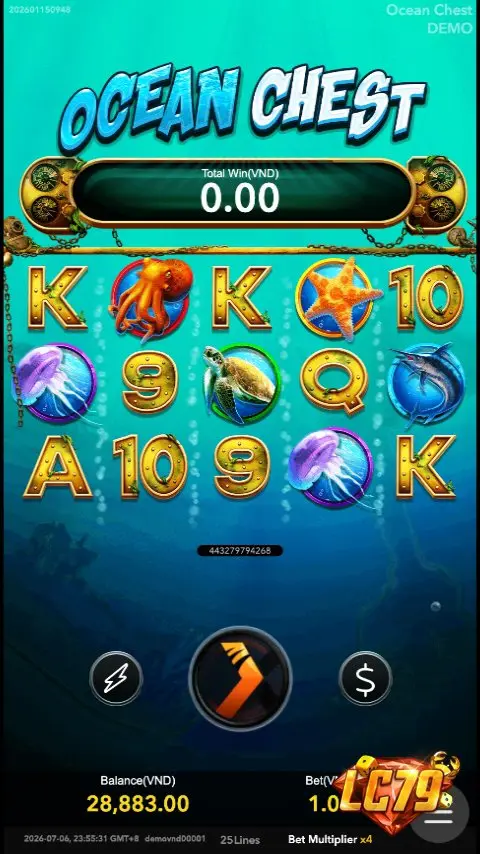 Ảnh giao diện chính game Ocean Chest (slot NEXTSPIN) chơi tại LC79