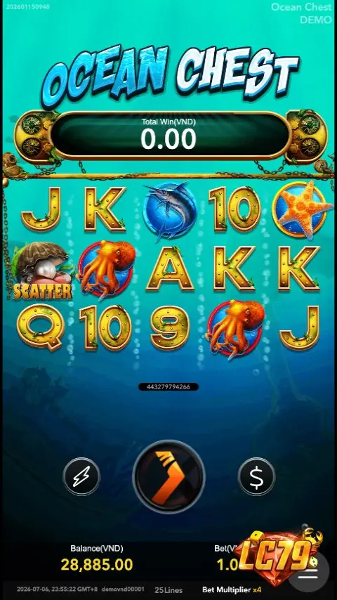 Ảnh màn hình gameplay game Ocean Chest (slot NEXTSPIN) chơi tại LC79