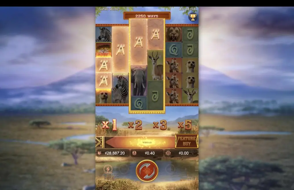 Ảnh giao diện chính game Safari Wilds (slot PG) chơi tại LC79