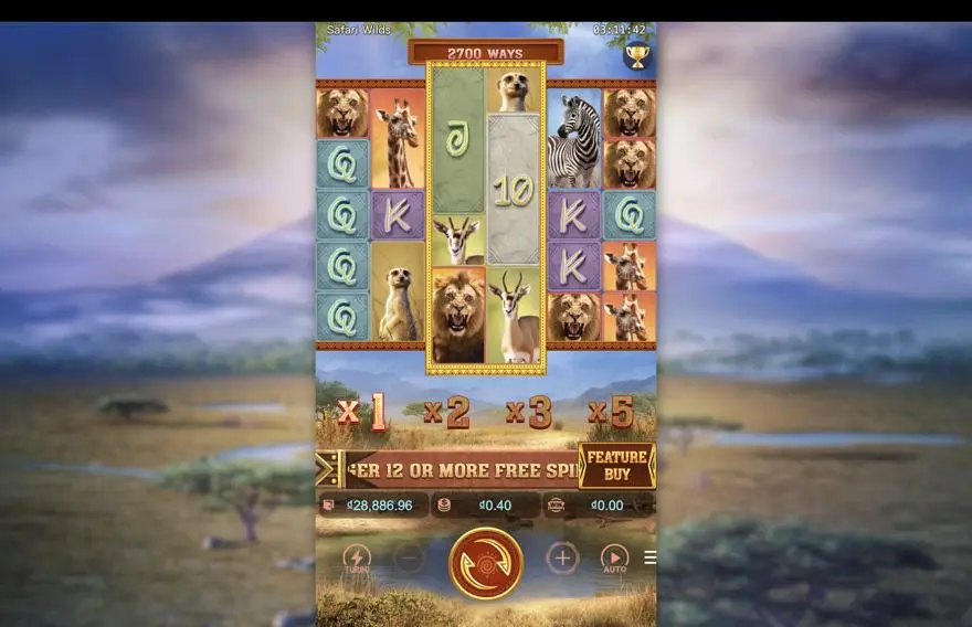 Ảnh bảng biểu tượng & tính năng game Safari Wilds (slot PG) chơi tại LC79
