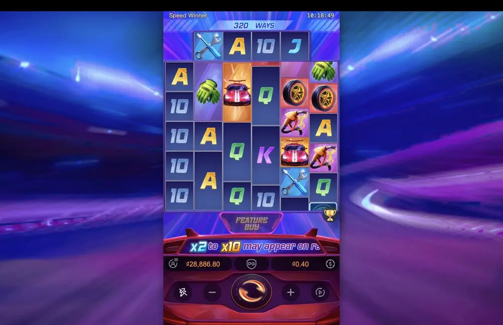Ảnh bảng biểu tượng & tính năng game Speed Winner (slot PG) chơi tại LC79