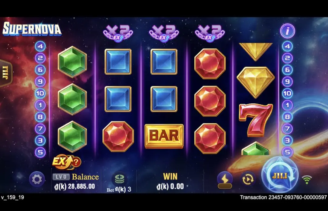 Ảnh giao diện chính game Supernova (slot JILI) chơi tại LC79