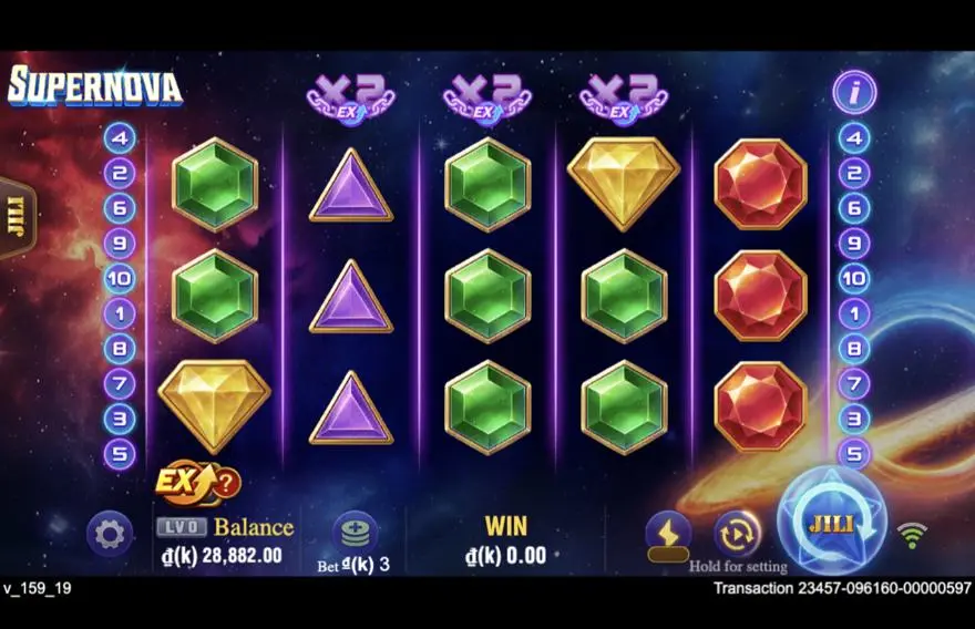 Ảnh màn hình gameplay game Supernova (slot JILI) chơi tại LC79