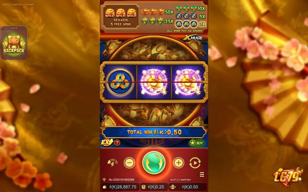 Ảnh màn hình gameplay game Treasure Bowl (slot JDB) chơi tại LC79