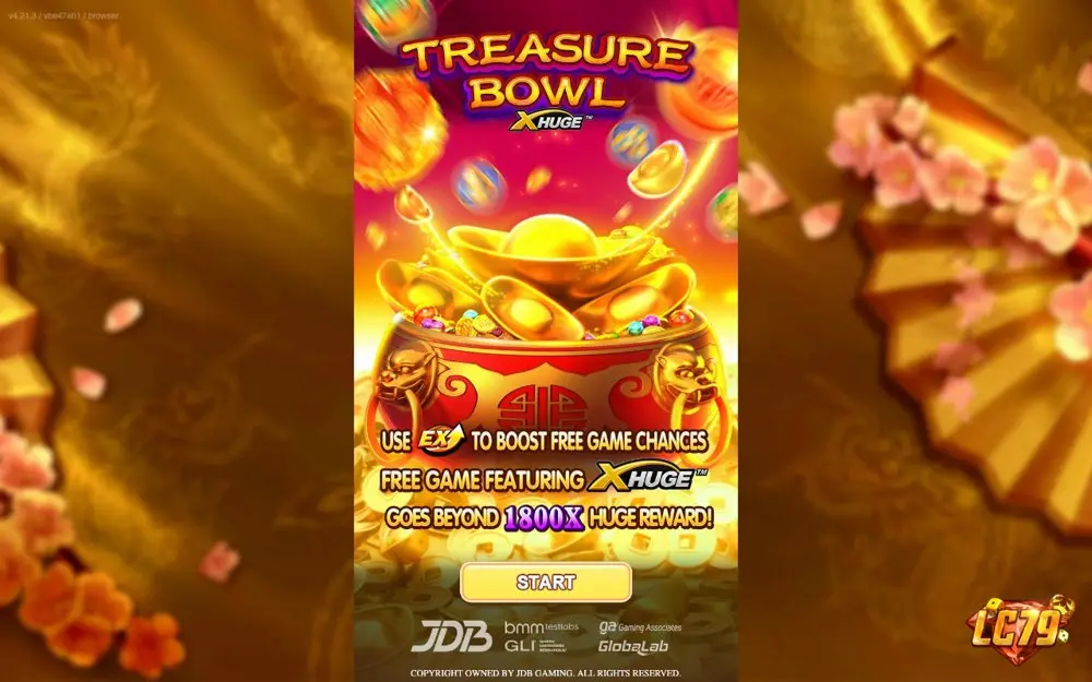 Ảnh bảng biểu tượng & tính năng game Treasure Bowl (slot JDB) chơi tại LC79