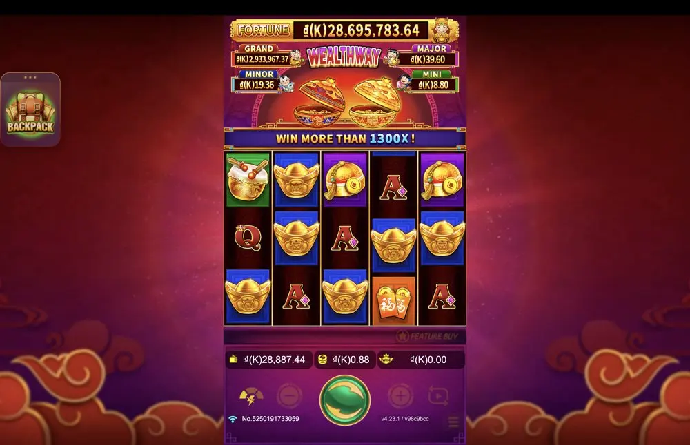 Ảnh màn hình gameplay game Wealthway (slot JDB) chơi tại LC79