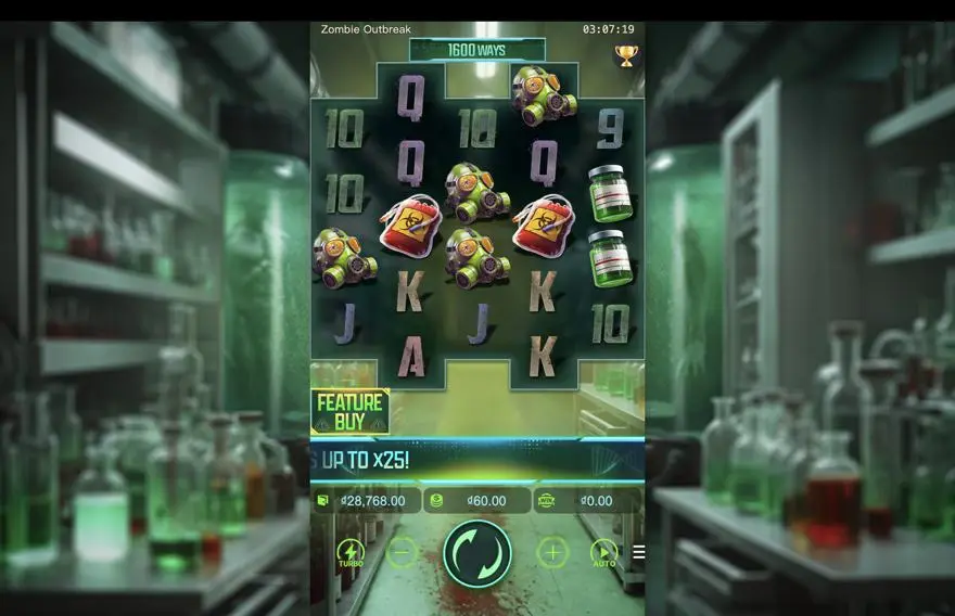 Ảnh màn hình gameplay game Zombie Outbreak (slot PG) chơi tại LC79