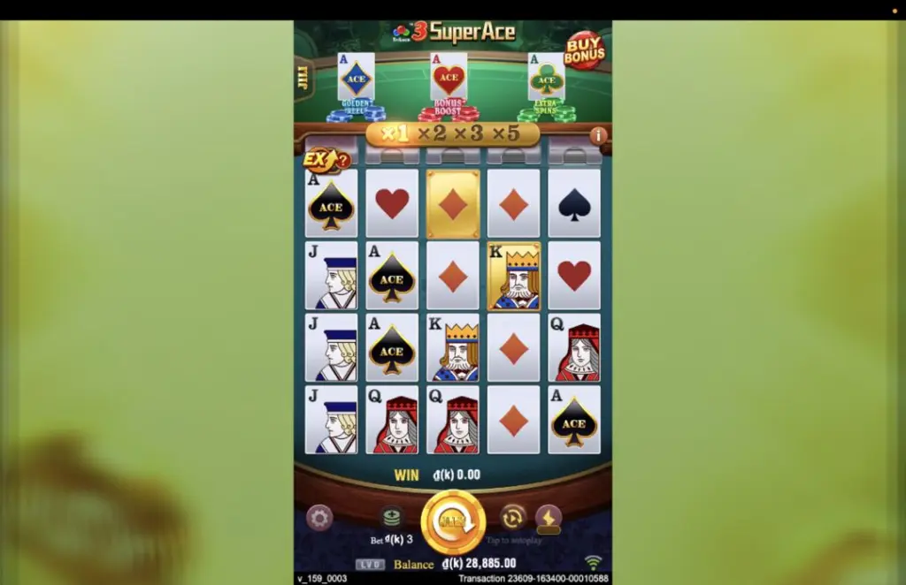 Ảnh giao diện chính game 3 Super Ace (slot JILI) chơi tại LC79