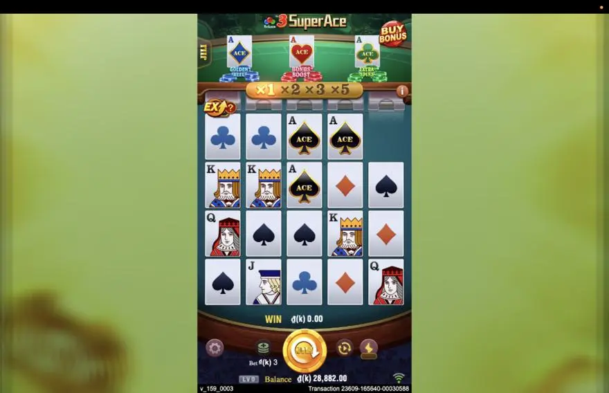 Ảnh màn hình gameplay game 3 Super Ace (slot JILI) chơi tại LC79