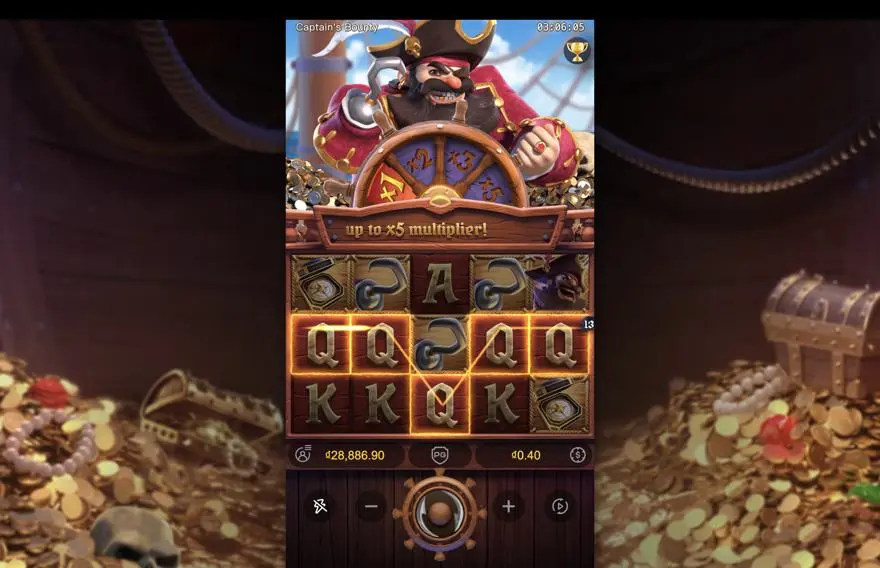 Ảnh bảng biểu tượng & tính năng game Captains Bounty (slot PG) chơi tại LC79