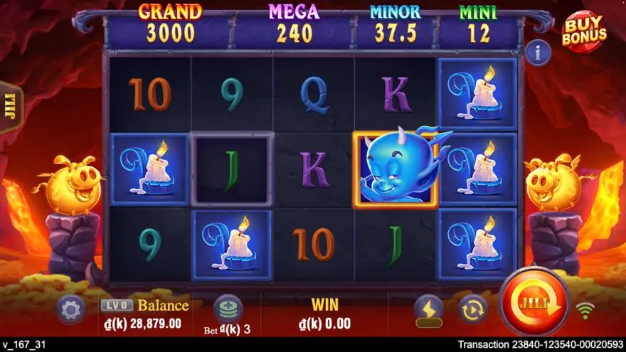 Ảnh bảng biểu tượng & tính năng game Devil Fire Twins (slot JILI) chơi tại LC79