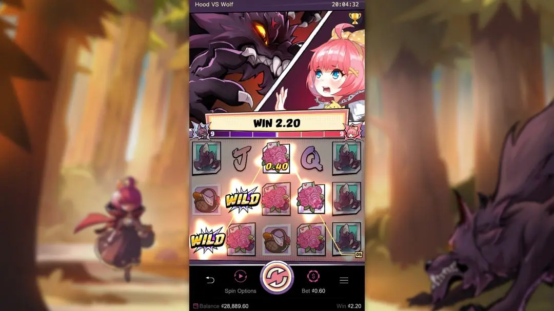 Ảnh giao diện chính game Hood vs Wolf (slot PG) chơi tại LC79