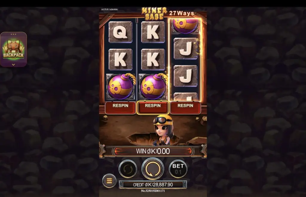 Ảnh giao diện chính game Miner Babe (slot JDB) chơi tại LC79