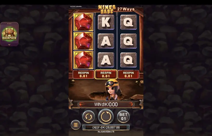 Ảnh màn hình gameplay game Miner Babe (slot JDB) chơi tại LC79