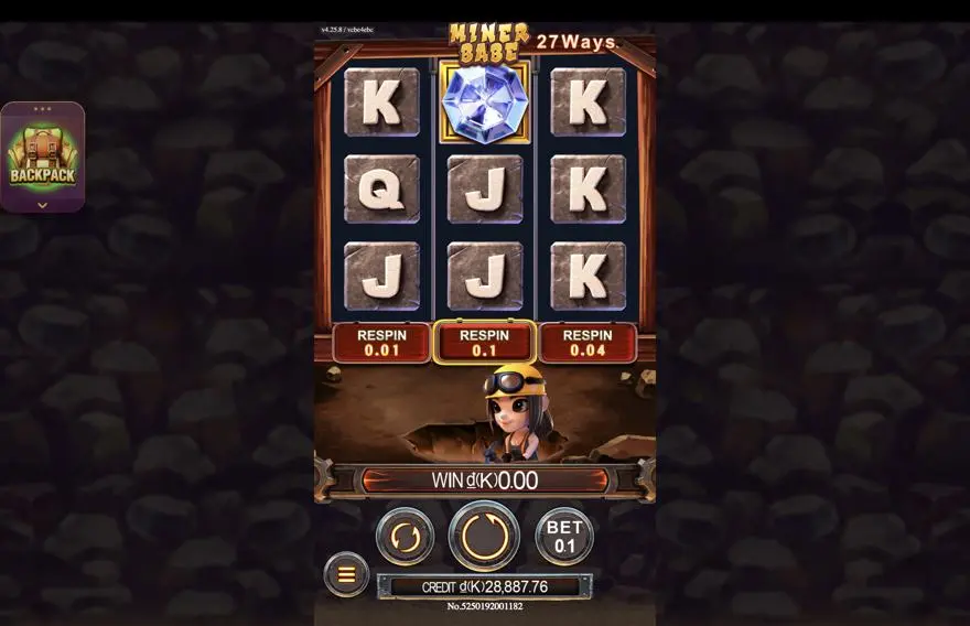 Ảnh bảng biểu tượng & tính năng game Miner Babe (slot JDB) chơi tại LC79