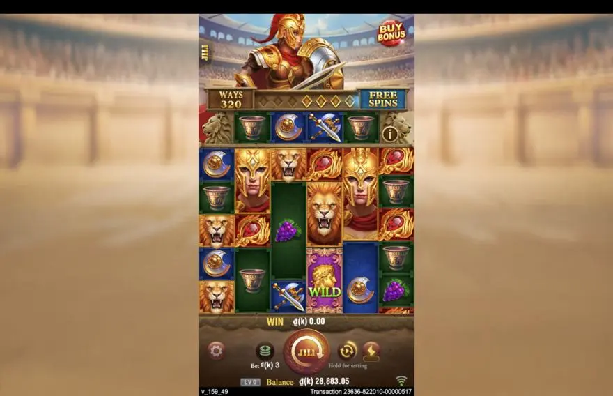 Ảnh màn hình gameplay game Roma X Deluxe (slot JILI) chơi tại LC79