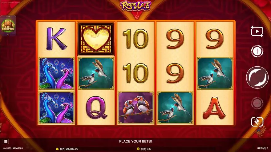 Ảnh màn hình gameplay game Rooster In Love (slot JDB) chơi tại LC79
