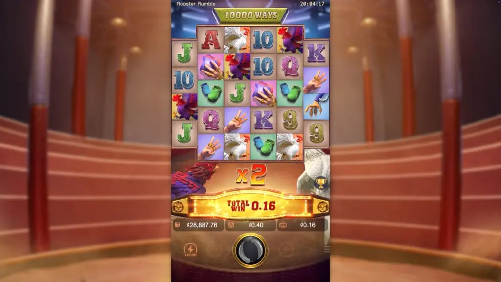 Ảnh giao diện chính game Rooster Rumble (slot PG) chơi tại LC79