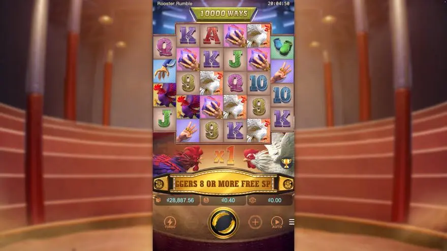 Ảnh màn hình gameplay game Rooster Rumble (slot PG) chơi tại LC79