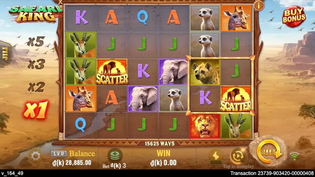 Ảnh giao diện chính game Safari King (slot PP) chơi tại LC79