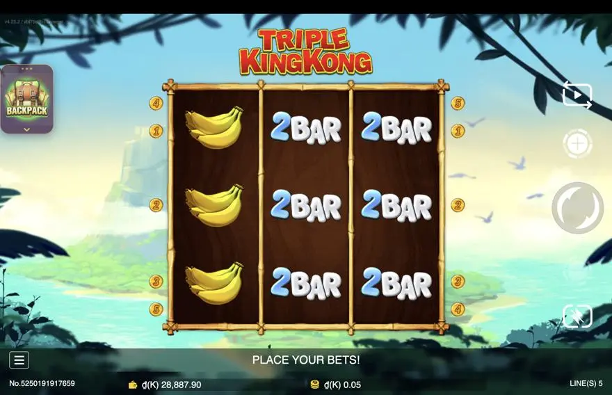 Ảnh màn hình gameplay game trải nghiệm triple king kong lc79 (slot) chơi tại LC79
